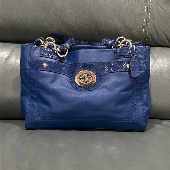 Coach Handbags - Elegant Blue Leather Handbag